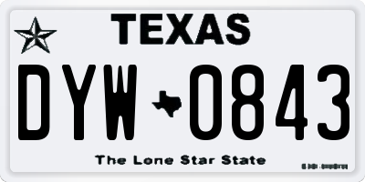 TX license plate DYW0843