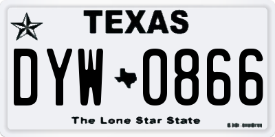 TX license plate DYW0866