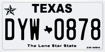 TX license plate DYW0878