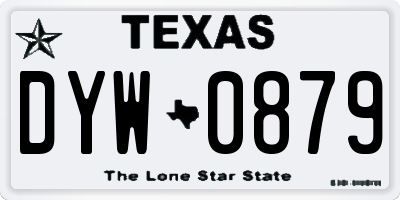 TX license plate DYW0879