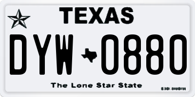 TX license plate DYW0880