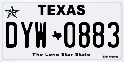 TX license plate DYW0883
