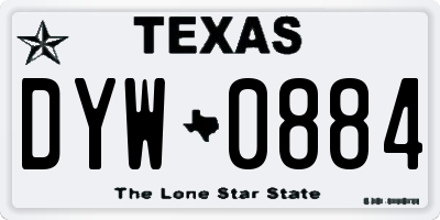 TX license plate DYW0884