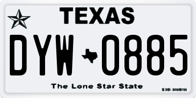 TX license plate DYW0885