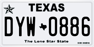 TX license plate DYW0886