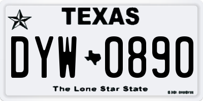 TX license plate DYW0890