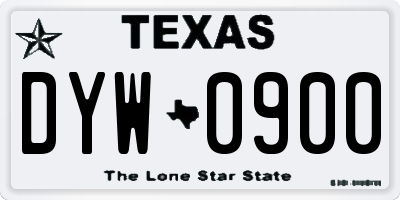 TX license plate DYW0900