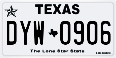 TX license plate DYW0906