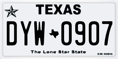TX license plate DYW0907