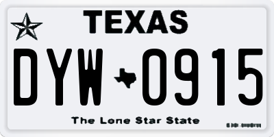TX license plate DYW0915