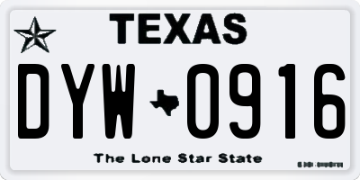 TX license plate DYW0916