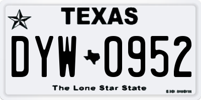 TX license plate DYW0952