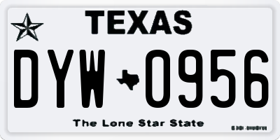 TX license plate DYW0956