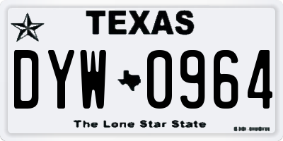 TX license plate DYW0964