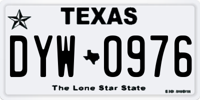 TX license plate DYW0976