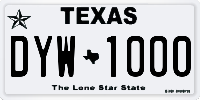 TX license plate DYW1000