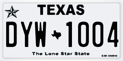 TX license plate DYW1004