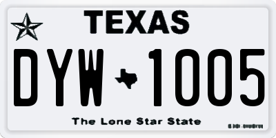 TX license plate DYW1005