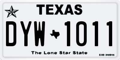 TX license plate DYW1011