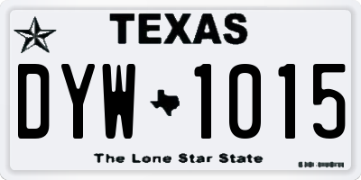 TX license plate DYW1015