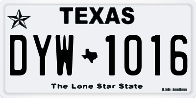 TX license plate DYW1016