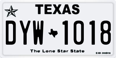 TX license plate DYW1018