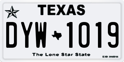 TX license plate DYW1019