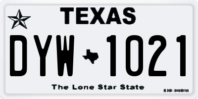 TX license plate DYW1021