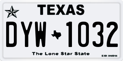 TX license plate DYW1032