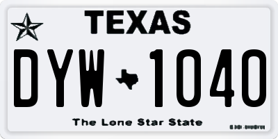 TX license plate DYW1040