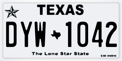 TX license plate DYW1042