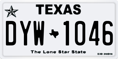 TX license plate DYW1046