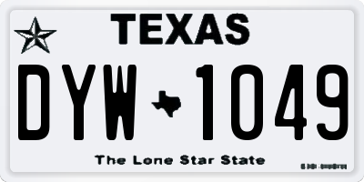 TX license plate DYW1049