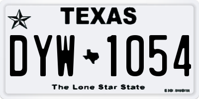 TX license plate DYW1054