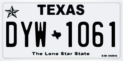 TX license plate DYW1061