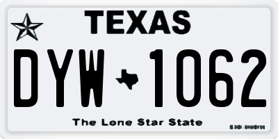 TX license plate DYW1062