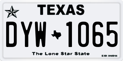 TX license plate DYW1065