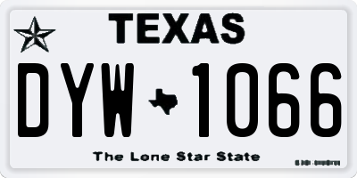 TX license plate DYW1066
