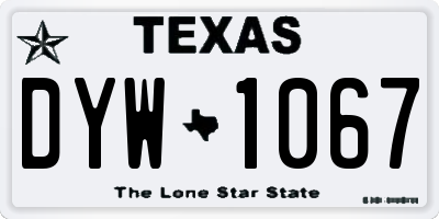 TX license plate DYW1067