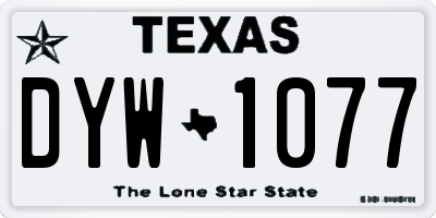 TX license plate DYW1077