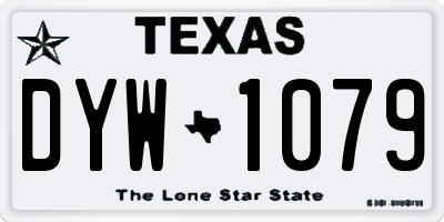 TX license plate DYW1079