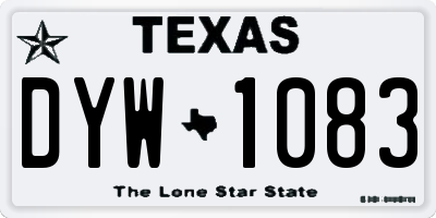 TX license plate DYW1083