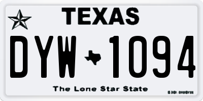 TX license plate DYW1094
