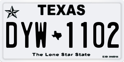 TX license plate DYW1102