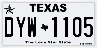 TX license plate DYW1105