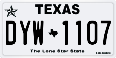 TX license plate DYW1107
