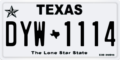 TX license plate DYW1114