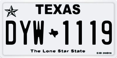 TX license plate DYW1119