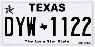 TX license plate DYW1122