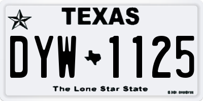 TX license plate DYW1125